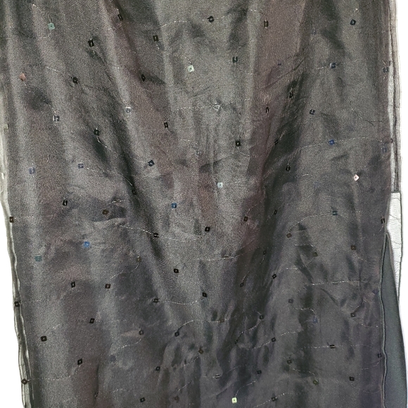 GIORGIO ARMANI BLACK LONG SILK SEQUIN MAXI SKIRT WITH SLIT - Picture 14 of 14